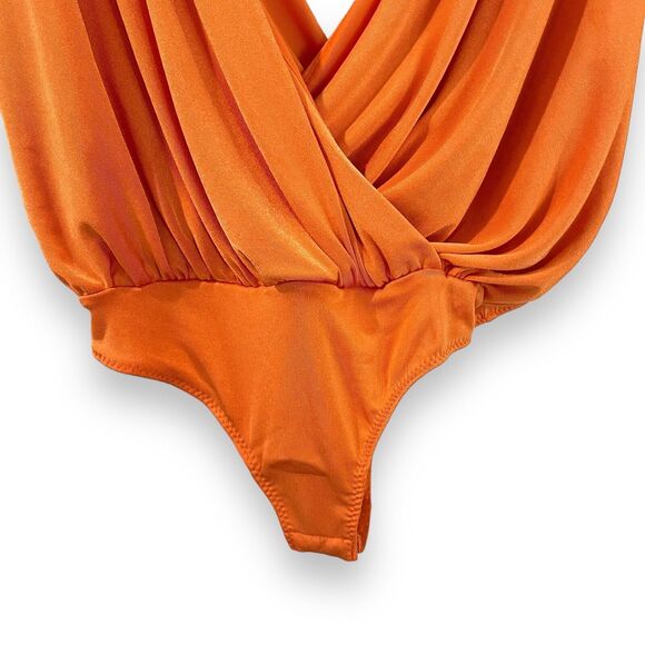 NWT Free People Intimately Night Owl Bodysuit Size S Super Tropical Orange $68 - Picture 10 of 12